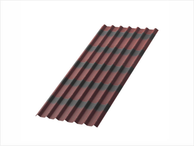 Лист Ондулин 3D красный 3,3мм  1,95*0,95 (1,564м2)